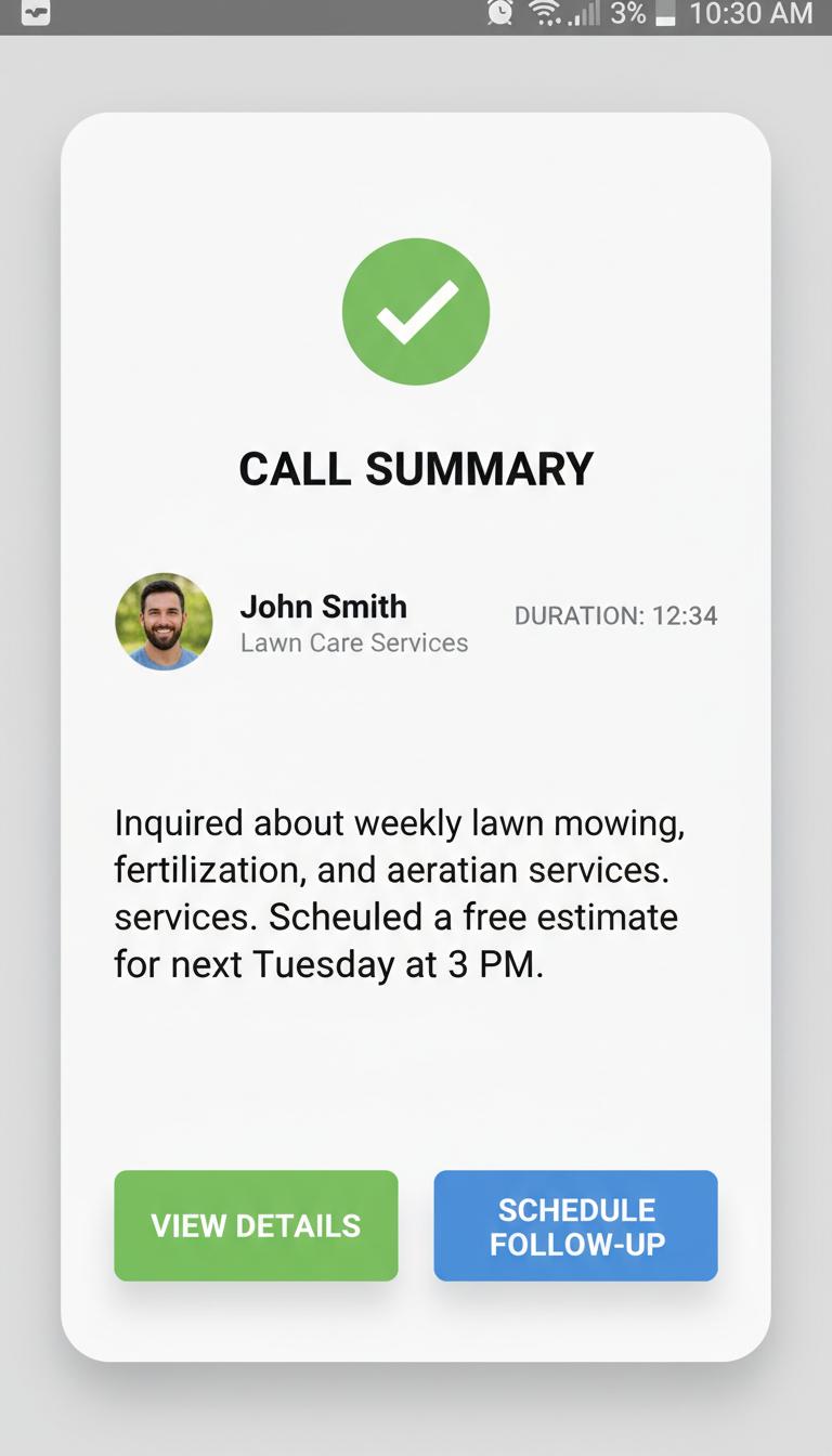 Call Summary Interface